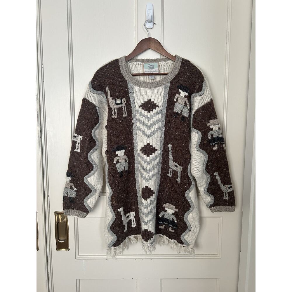 Vintage Y2K Alpine AK Collection Peruvian Wool Blend Sweater Womens Size 14/16